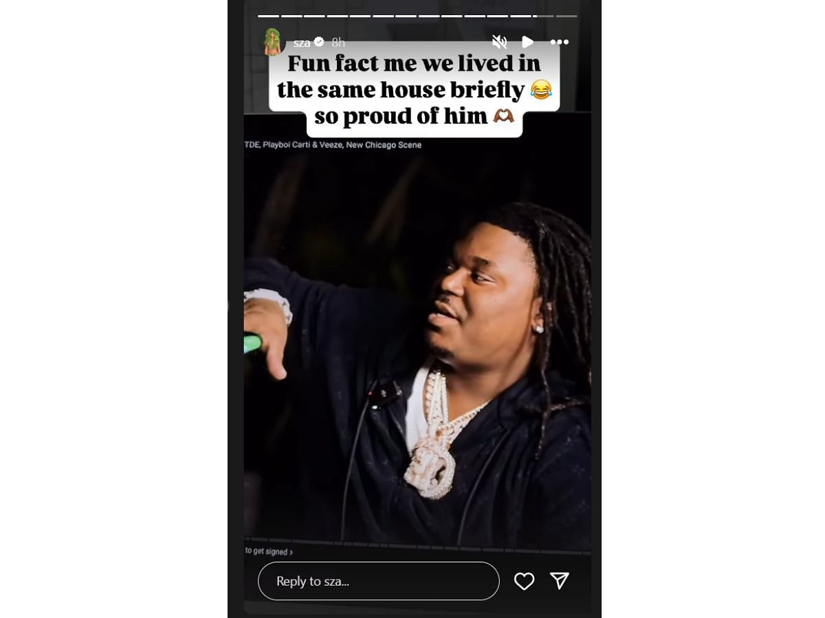 Rowe's IG story showing love to Lucki (Image via Instagram/ @sza)